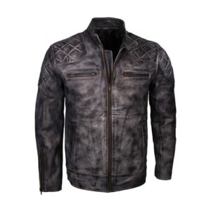 Męska kurtka motocyklowa David Biker z owczej skóry