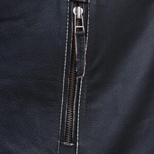 Kurtka skórzana w stylu vintage w kolorze czarnym dla mężczyzn z flagą Wielkiej Brytanii