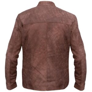 Męska kurtka skórzana w kolorze jasnobrązowym w stylu vintage
