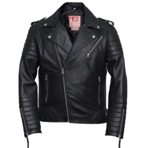 Męska skórzana kurtka motocyklowa Black Diamond Design