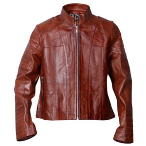 Męska klasyczna skórzana kurtka motocyklowa Cafe Racer
