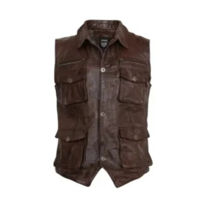 Skórzana kamizelka kowbojska w stylu western