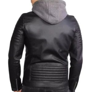 Bluza z kapturem Retro Vibes wykonana w 100% z oryginalnej skóry dla mężczyzn