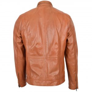 BUNERI Biker Skórzana Jaime Beżowy Casual
