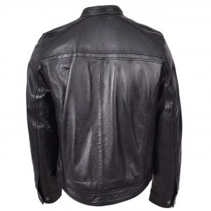 BUNERI Biker Skórzana Charlie Czarna Cafe Racer
