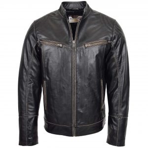 BUNERI Biker Skórzana Colin Ciemnobrązowa Vintage