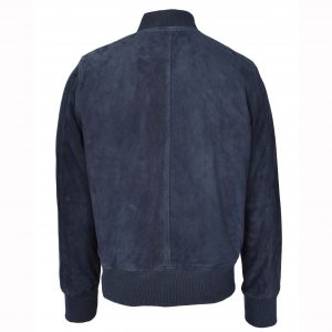 BUNERI Męska Kurtka Bomber MA-1 z Naturalnego Zamszu – Granatowa