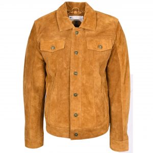BUNERI Trucker Zamsz Timmy Beżowy w Stylu Lee Rider