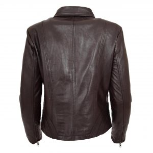BUNERI Biker Skórzana Nova Brązowa Klasyczna Zip Box