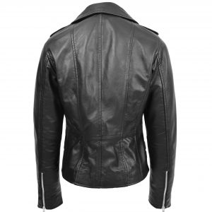 BUNERI Biker Skórzana Cara Czarna Cross Zip Damska
