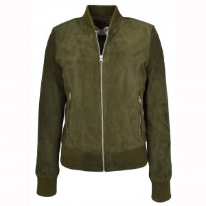 BUNERI Damska Zamszowa Bomberka MA-1 Khaki
