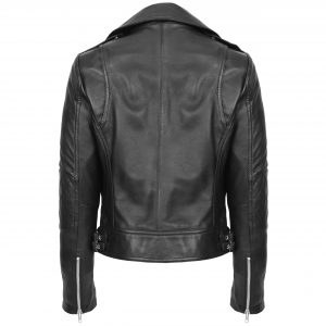 BUNERI Biker Moda Remi Skóra Czarna Cross-Zip