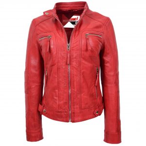 BUNERI Biker Skórzana Casual Annie Czerwona