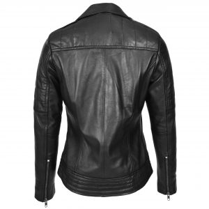 BUNERI Kurtka Biker Pam Czarna Naturalna Skóra