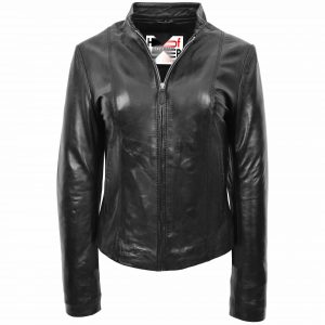 BUNERI Damska Kurtka Skórzana Biker Zoe Czarna