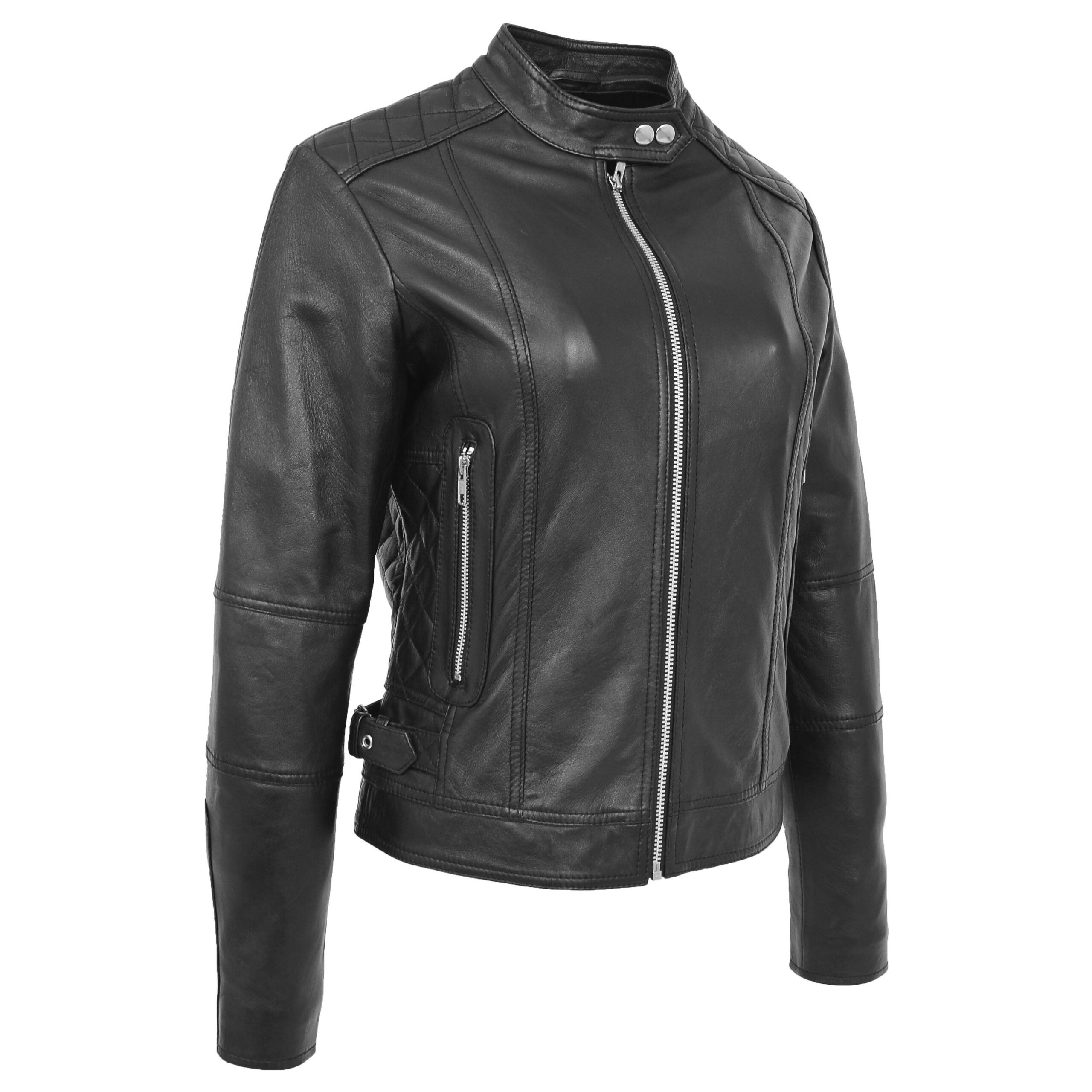 Biker Miękka Skóra Ruby Czarna (6)
