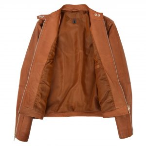 BUNERI Biker Ruby Beżowy Miękka Skóra Casual Zip