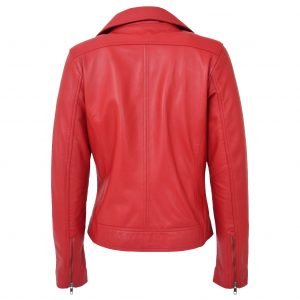 BUNERI Biker Lola Czerwona Damska Skórzana Kurtka