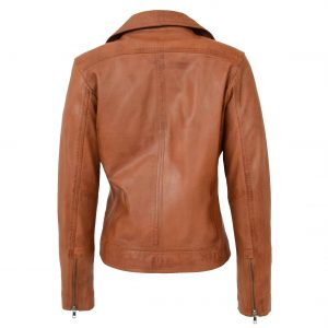 BUNERI Biker Miękka Skóra Lola Beżowy Cross-Zip